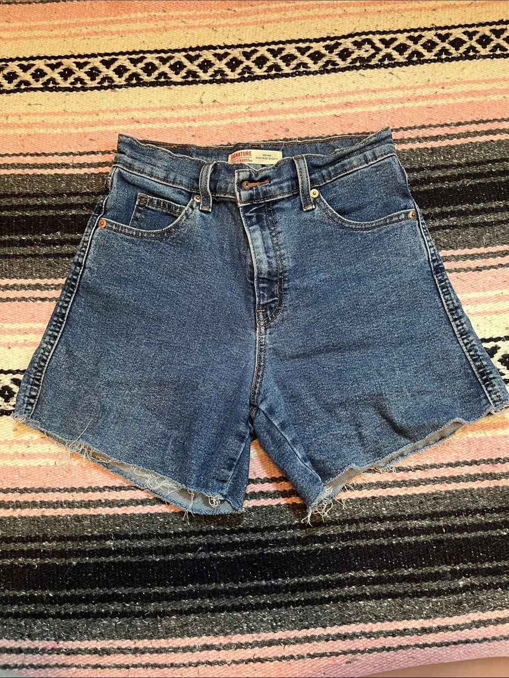!!2 for 1!!Vintage-Inspired High-Rise Blue Denim Women's Shorts